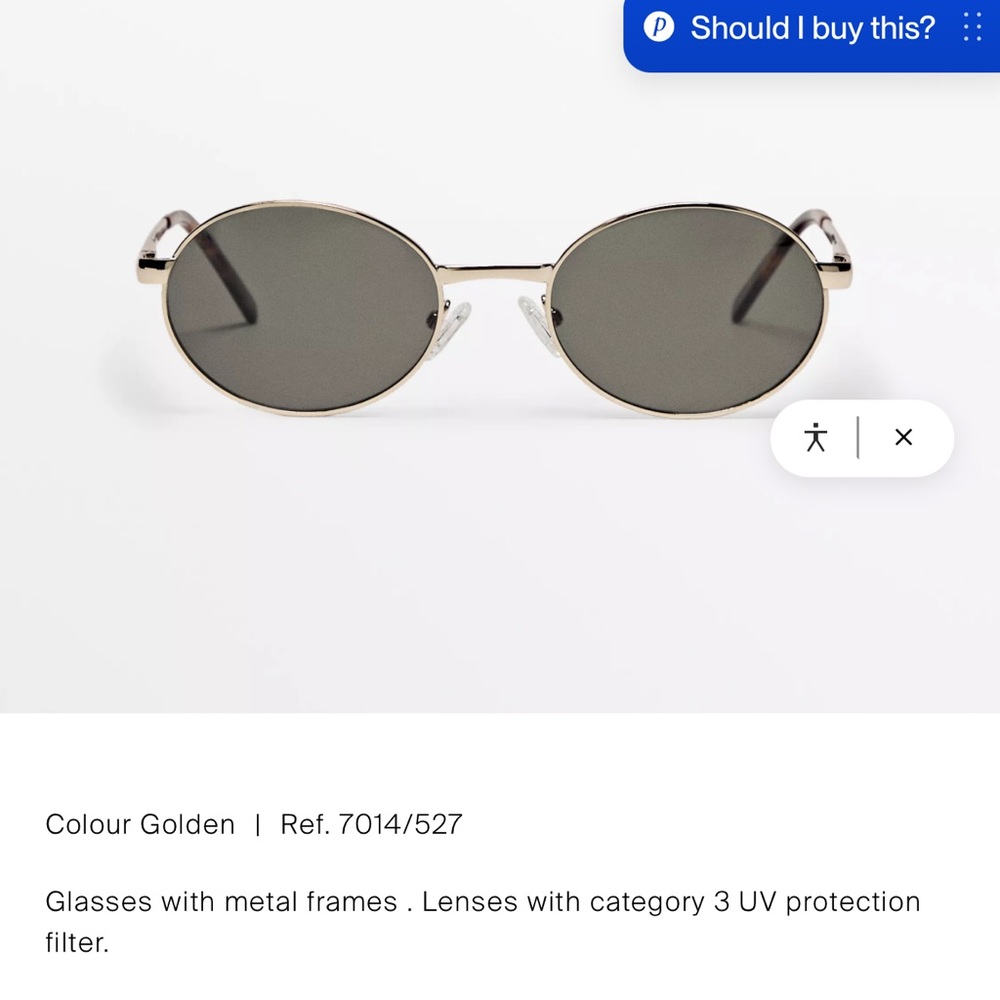 Massimo Dutti Golden Metal Frame Glasses